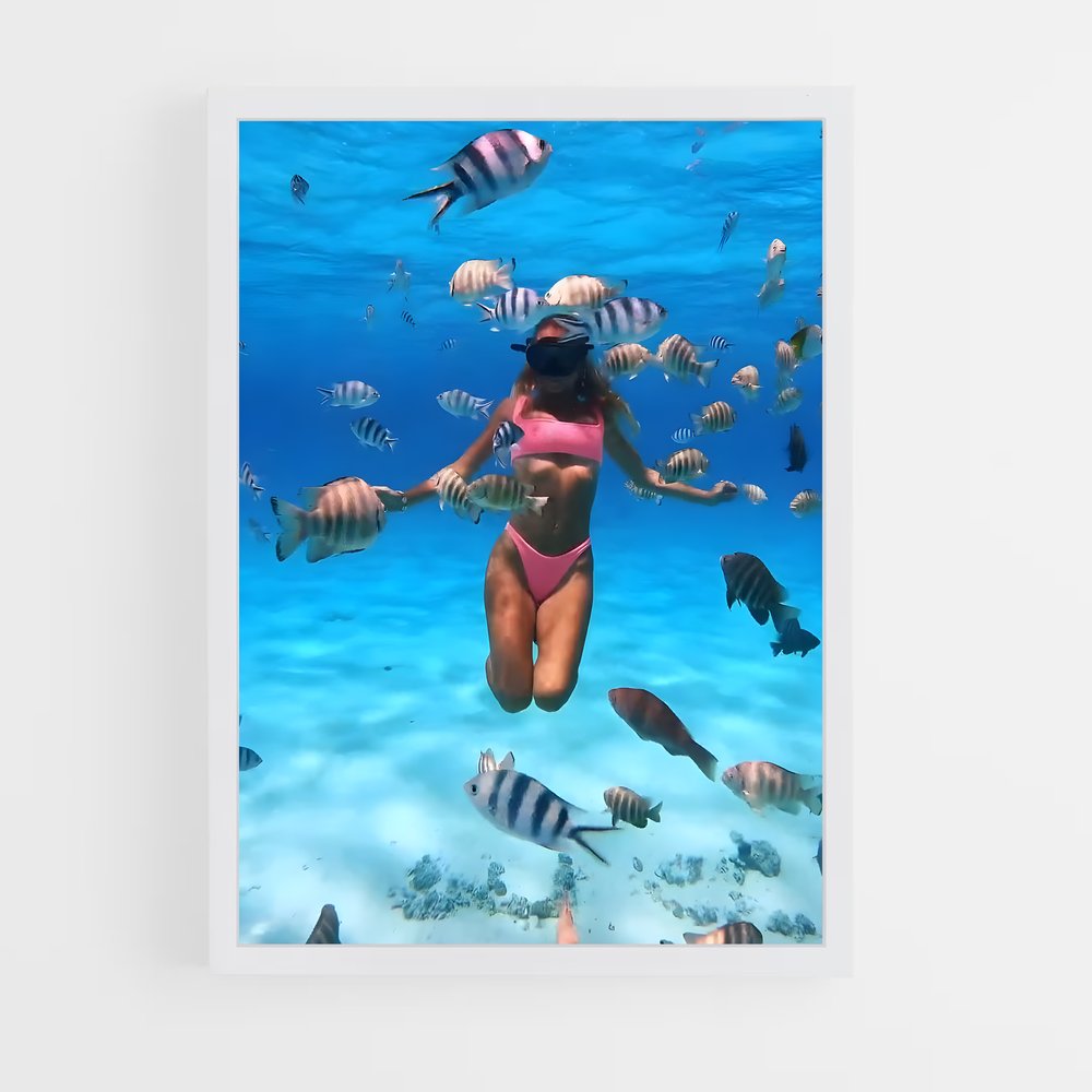 Poster Maldives diving coraux – affiche Plongée sous-marine (vue 3)